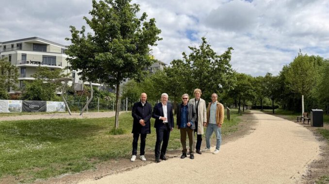 Neue Fuß und Radverbindung in Kastel führt direkt zur Rheinpromenade